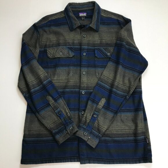 Patagonia Men 100% Organic Cotton Large Button Multi-Color Shirt - Picture 2 of 5